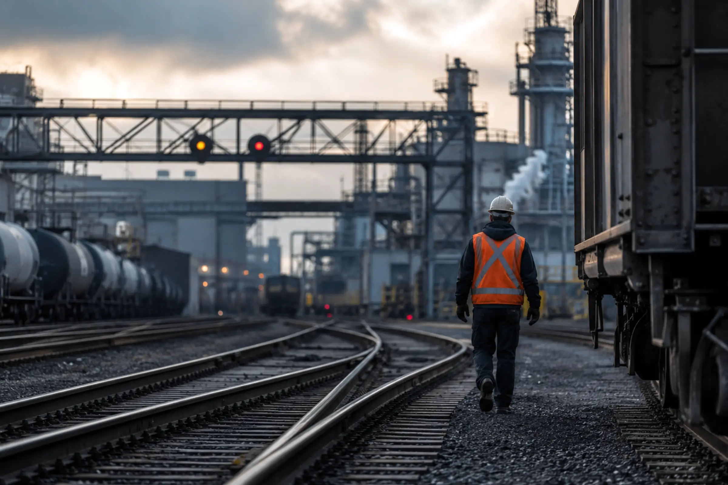 Railroad tracks and working rail infrastructure